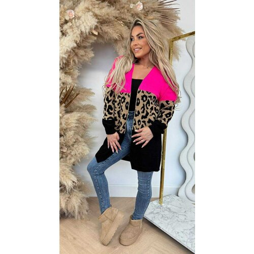 LEOPARD STRIPE VEST FUCSHIA LEOPARD STRIPE VEST FUCSHIA