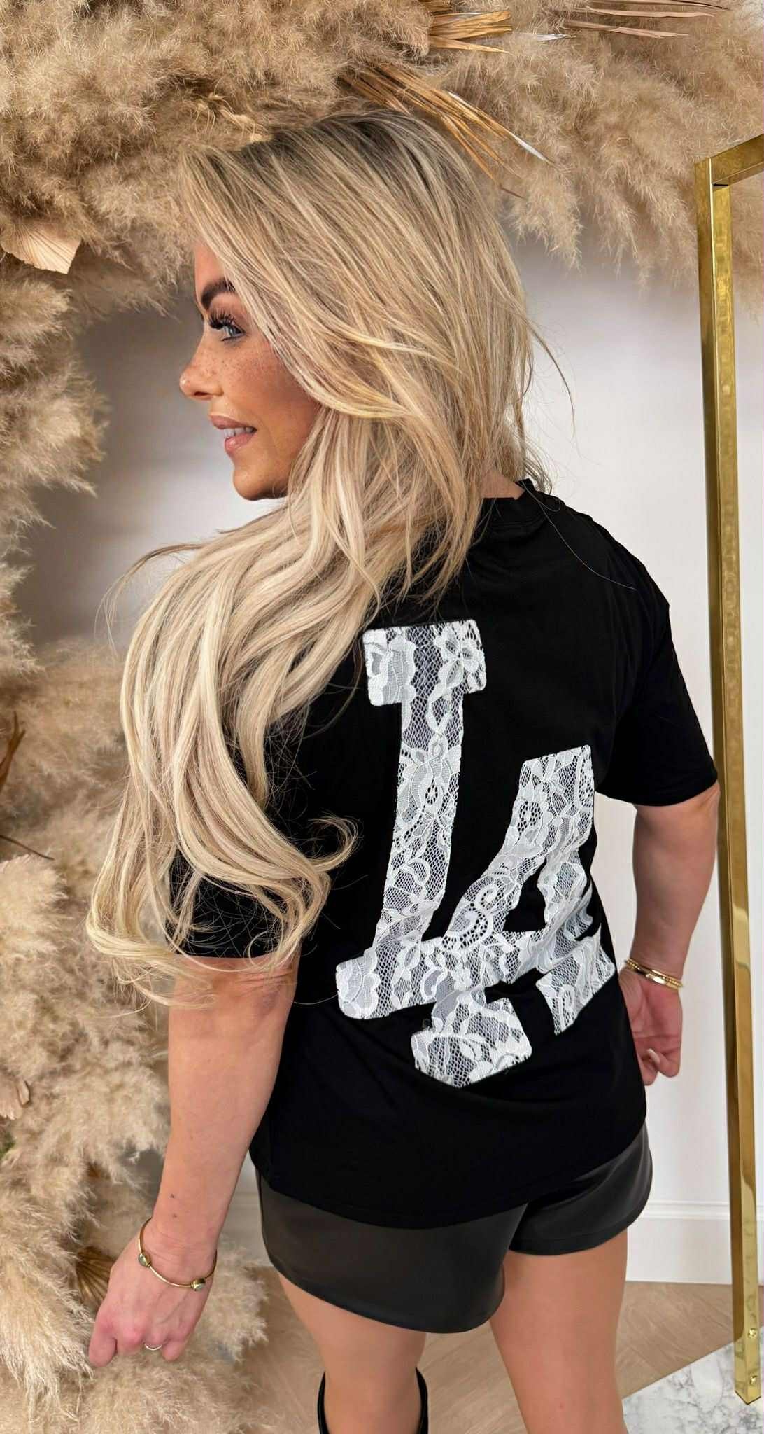 LA LACE SHIRT 266 BLACK