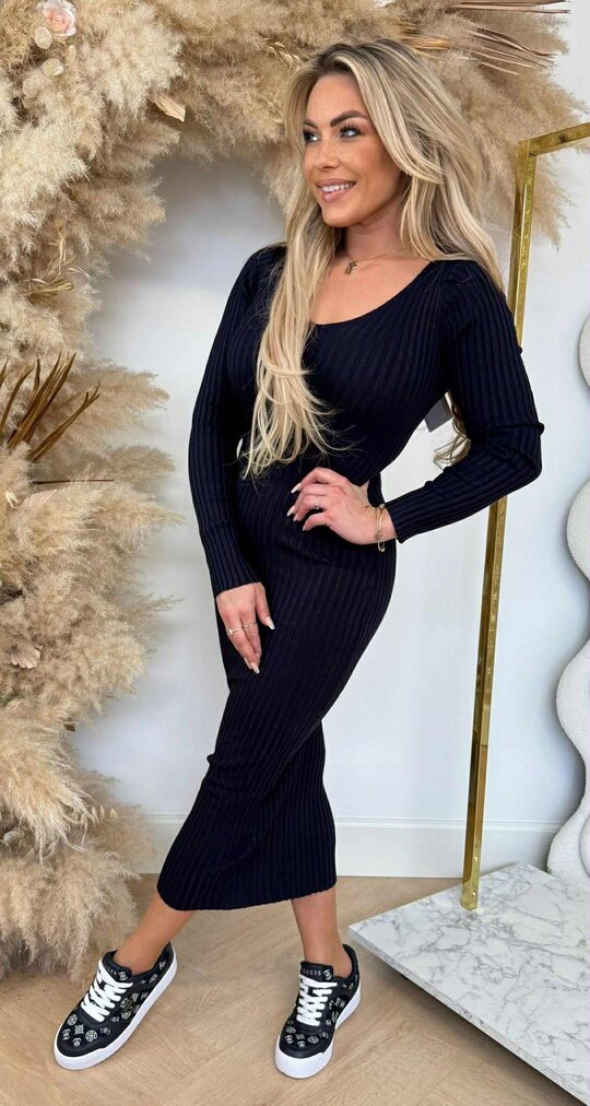 RIB V LONG DRESS 9850 NAVY