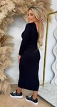 RIB V LONG DRESS 9850 NAVY