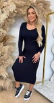 RIB V LONG DRESS 9850 NAVY