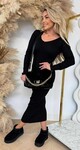 RIB V LONG DRESS 9850 BLACK