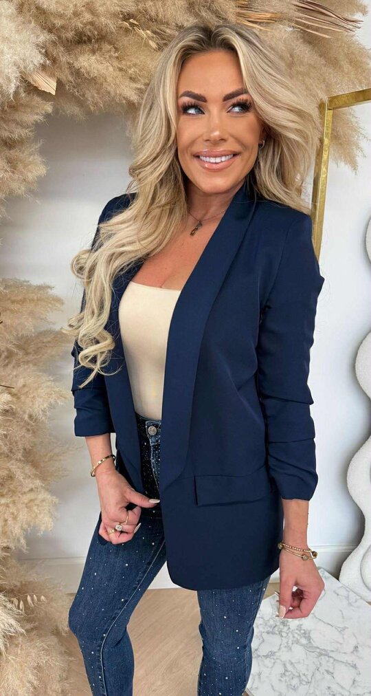 MUSTHAVE CROPPED MOUW BLAZER NAVY