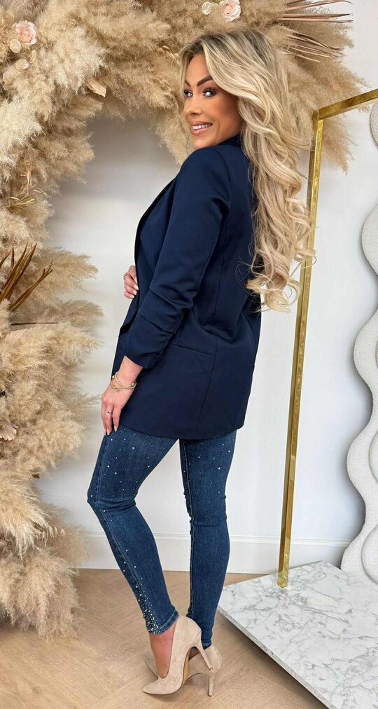 MUSTHAVE CROPPED MOUW BLAZER NAVY
