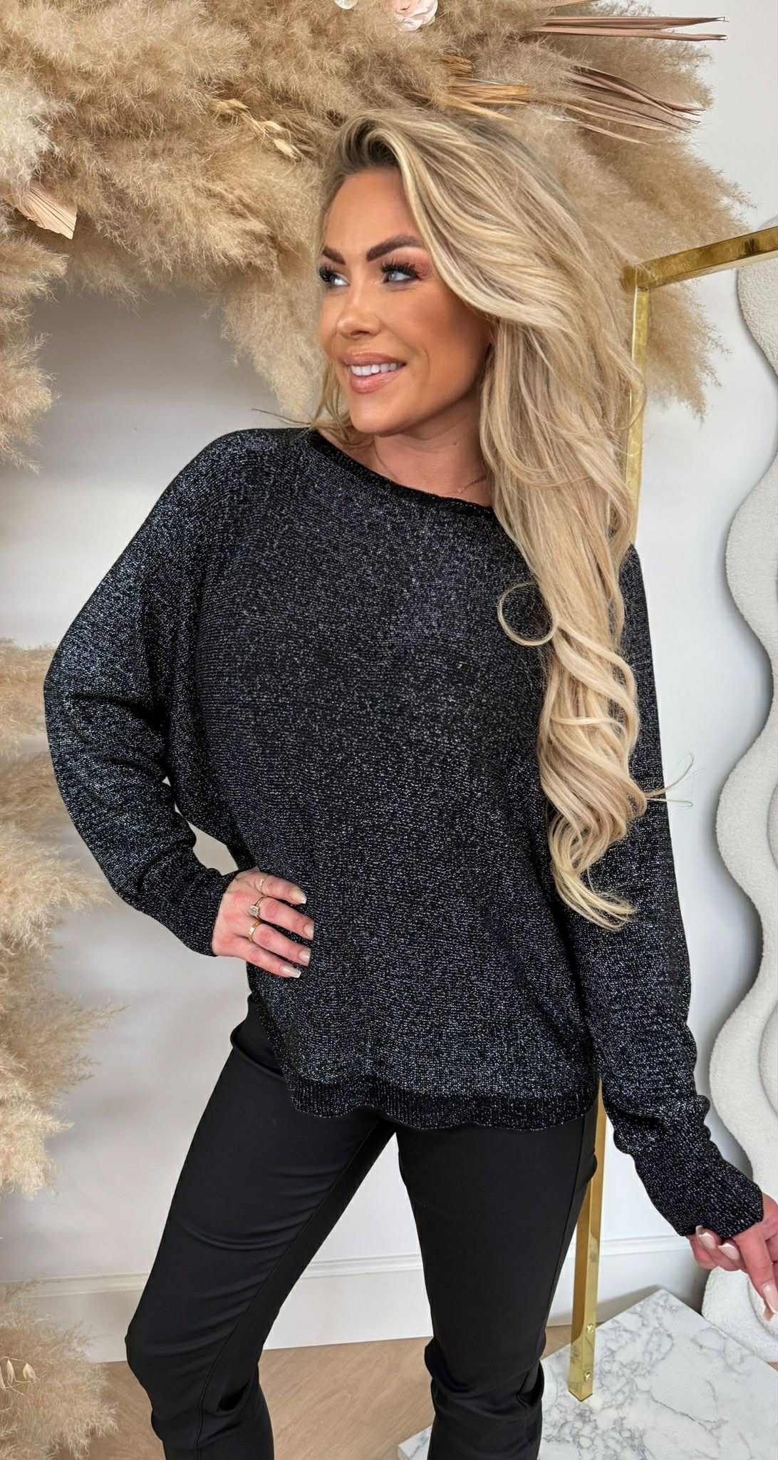 LUREX SPARKLE SWEAT BLACK