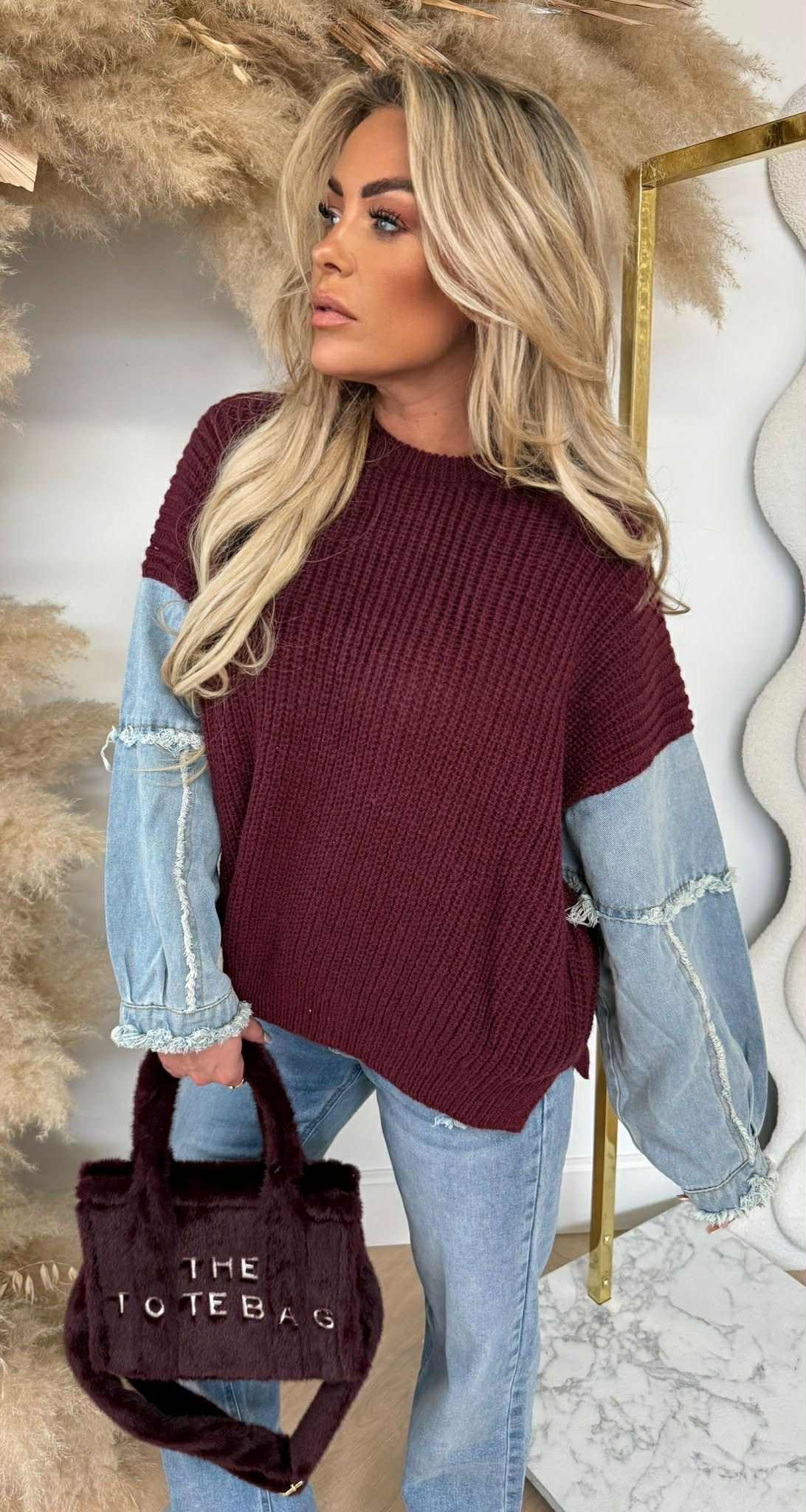 DENIM SLEEVE TRUI 7125 BORDEAUX