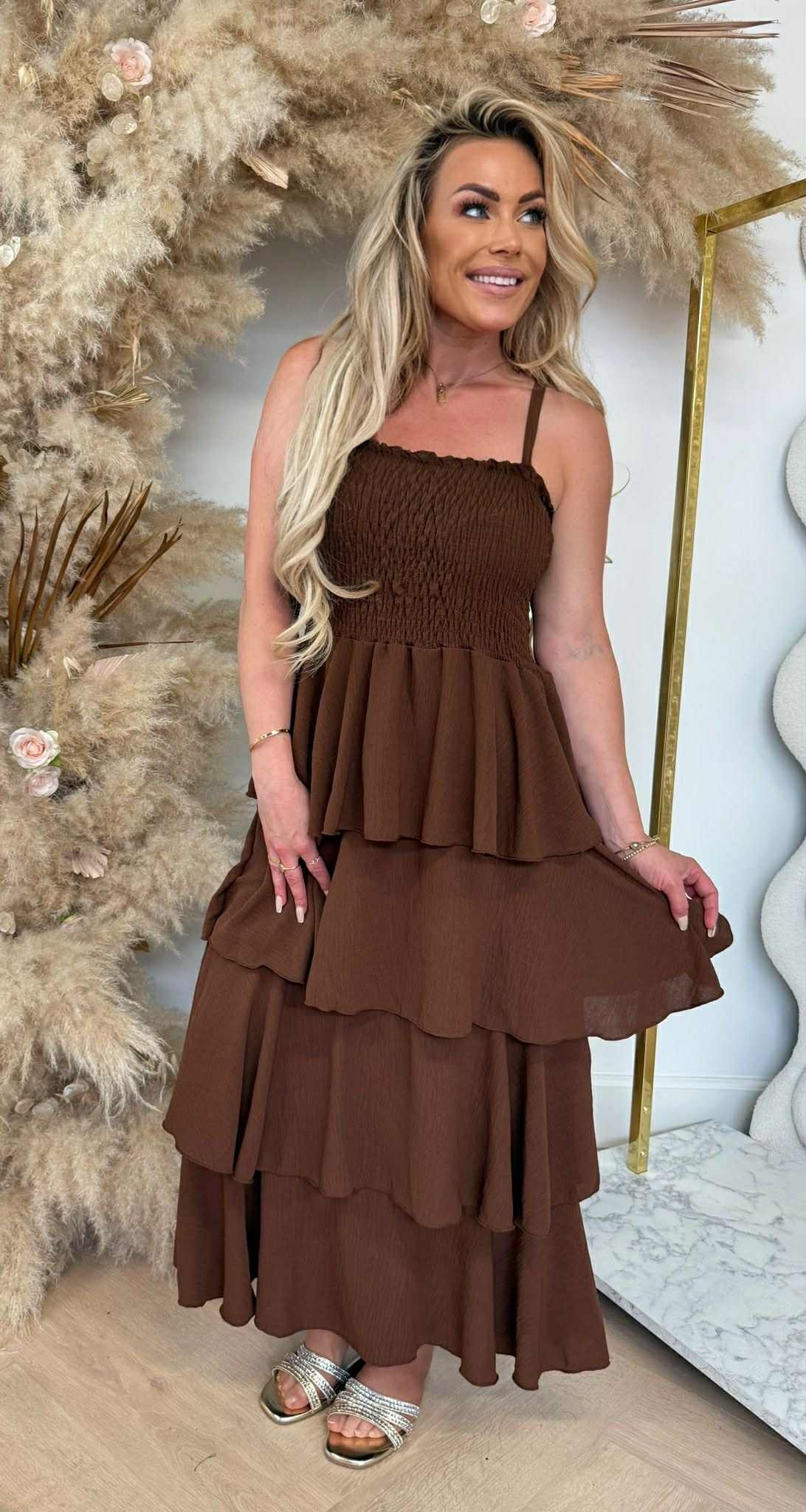 FLOWY DRESS CAMEL