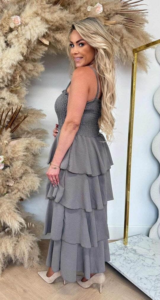 FLOWY DRESS TAUPE FLOWY DRESS TAUPE