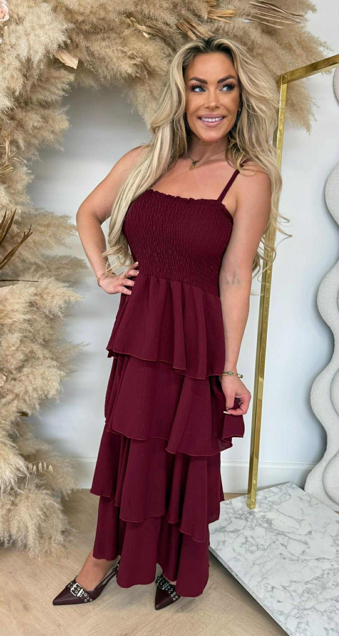 FLOWY DRESS BORDEAUX