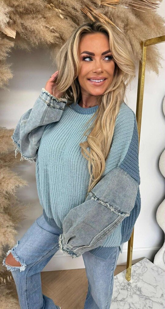 DENIM SLEEVE TRUI 7125 BLUE DENIM SLEEVE TRUI 7125 BLUE