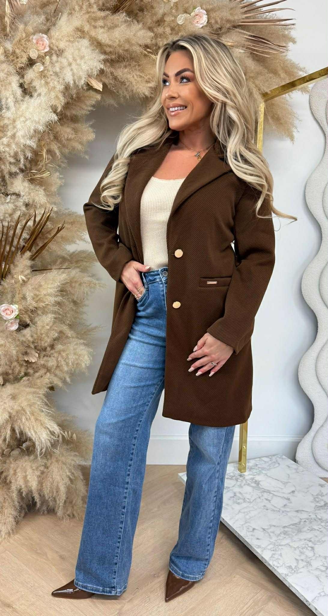 CHIQUE BUTTON TRENCHCOAT CHOCO