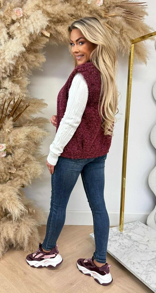 BOUCLE GILET BORDEAUX
