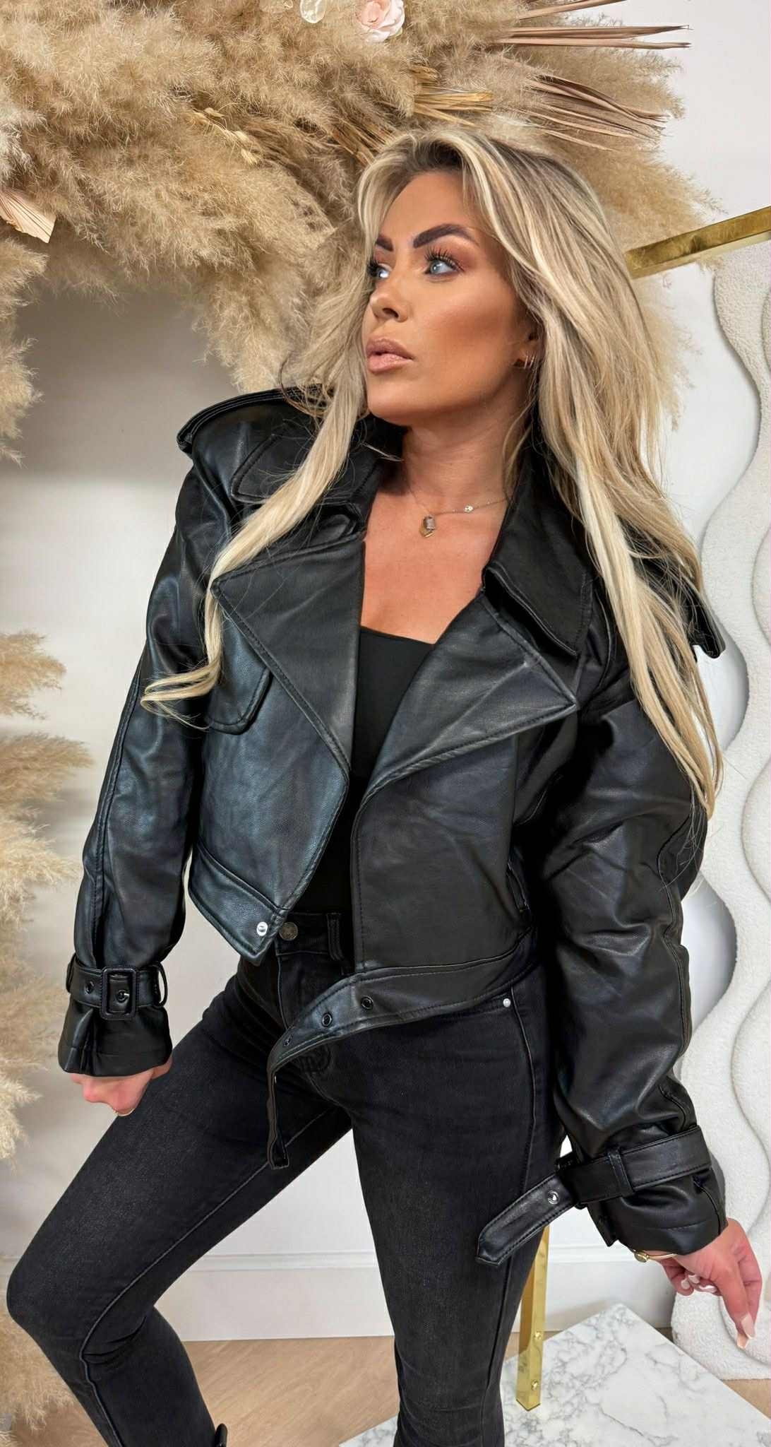 PERFECT LEATHER LOOK JACKET 2195-1 BLACK