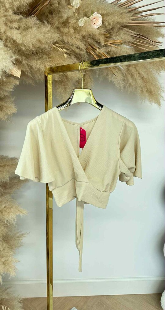 CROPPED OPENBACK TOP BEIGE