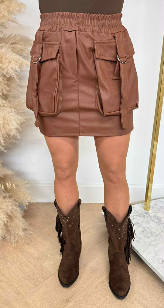 POCKET SKIRT CAMEL