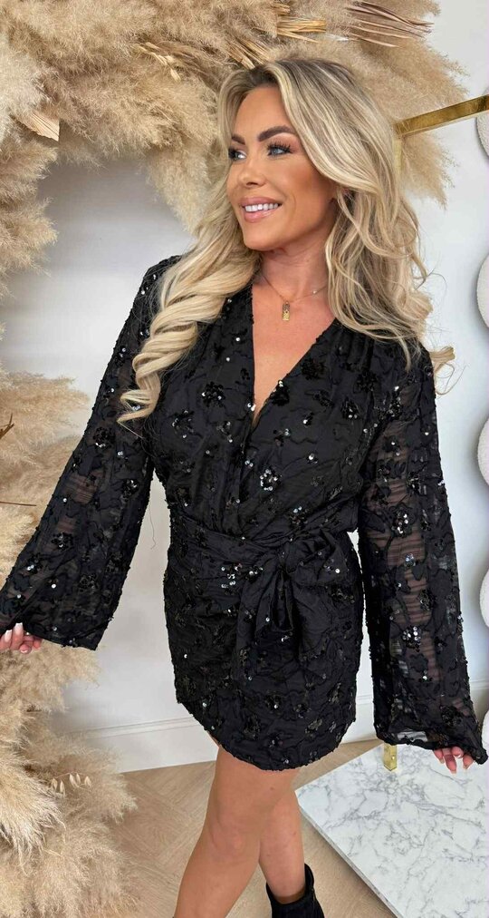 SEQUIN PARTY DRESS 4240 BLACK