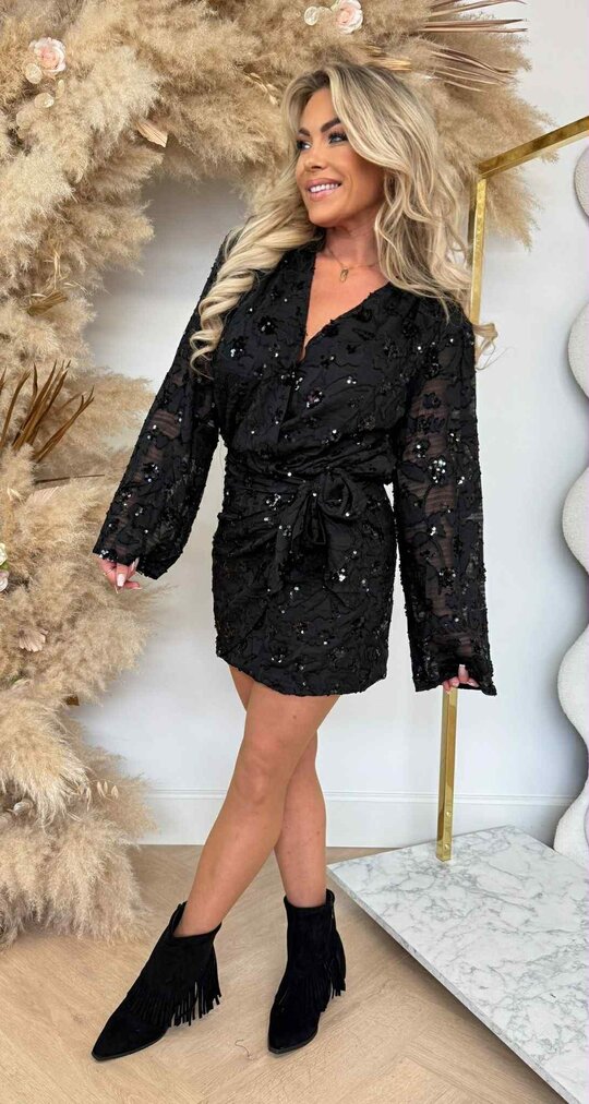 SEQUIN PARTY DRESS 4240 BLACK