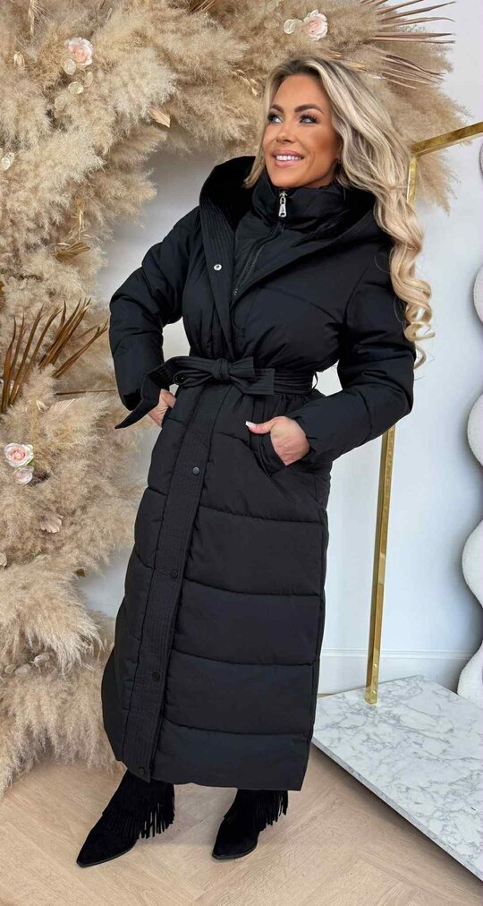 LUS PUFFER LONG WINTERJACKET 2408 BLACK