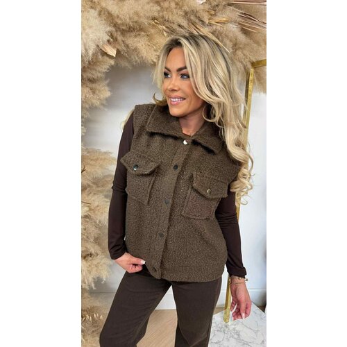TEDDY BUTTON GILET CHOCO TEDDY BUTTON GILET CHOCO