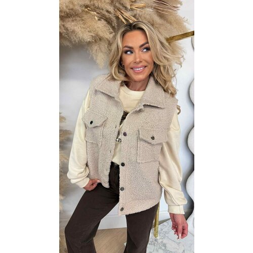 TEDDY BUTTON GILET LIGHTBEIGE TEDDY BUTTON GILET LIGHTBEIGE