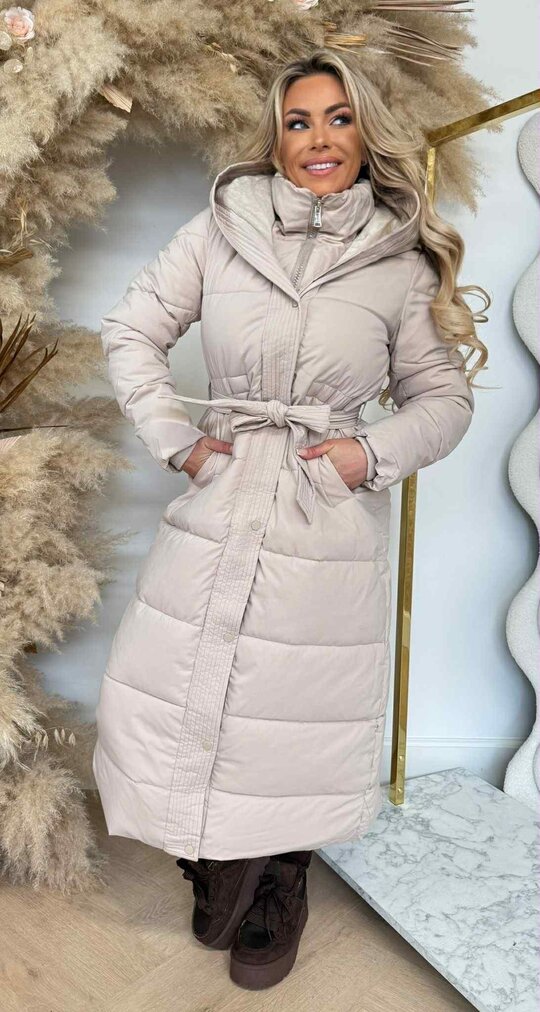 LUS PUFFER LONG WINTERJACKET 2408 BEIGE