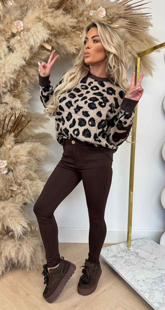 NEW YORK LEOPARD SWEAT 702 CHOCO