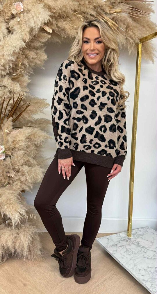 NEW YORK LEOPARD SWEAT 702 CHOCO