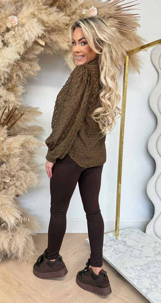 GAUZE PERFECT BLOUSE 4771 CHOCO