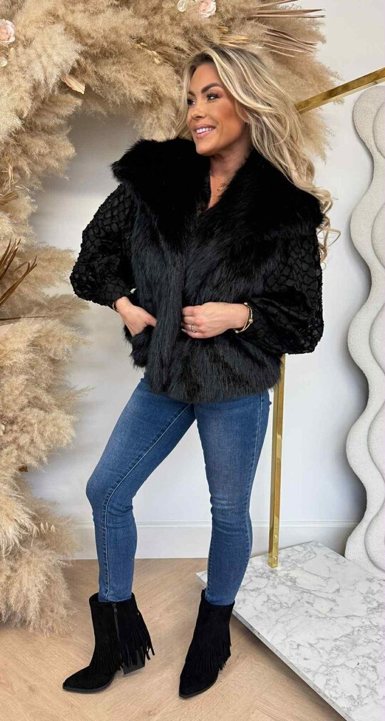 FAKE FUR GILET BLACK