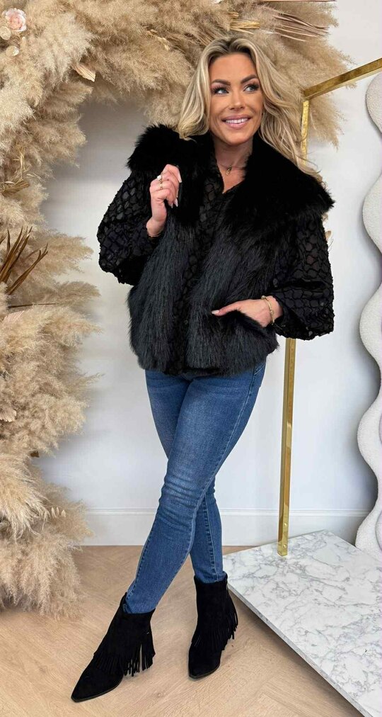 FAKE FUR GILET BLACK