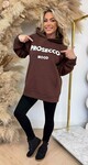 PROSECCO FLEECE HOODIE 8707 CHOCO