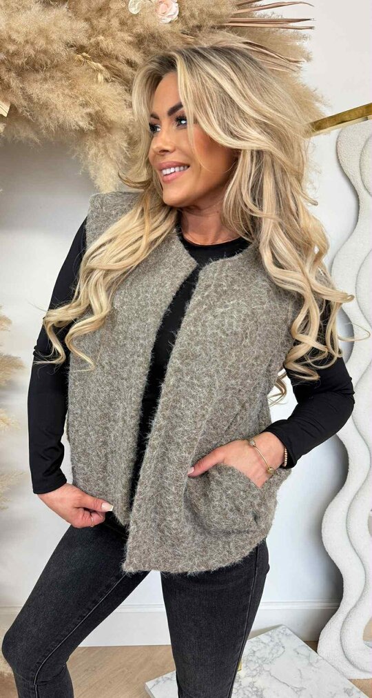 BOUCLE GILET TAUPE