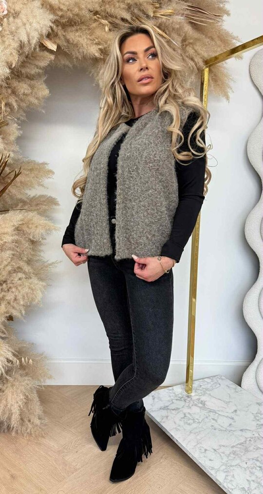 BOUCLE GILET TAUPE