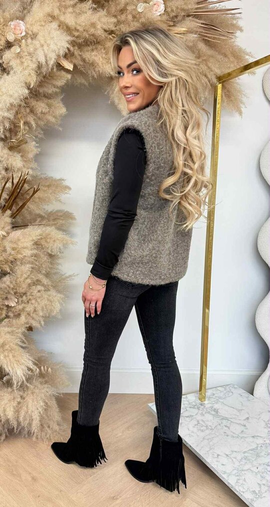 BOUCLE GILET TAUPE