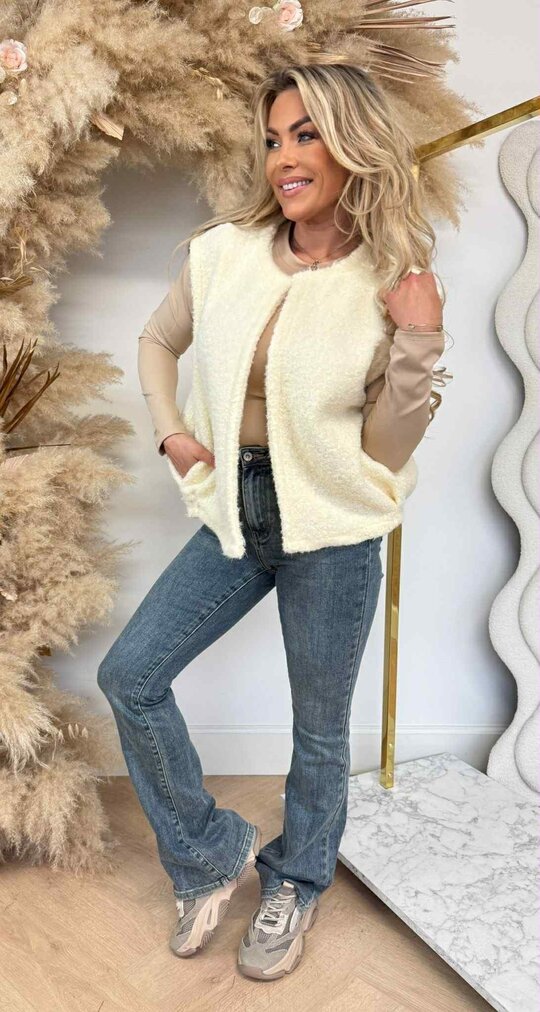 BOUCLE GILET CREME