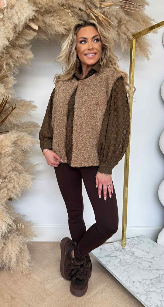BOUCLE GILET CAMEL