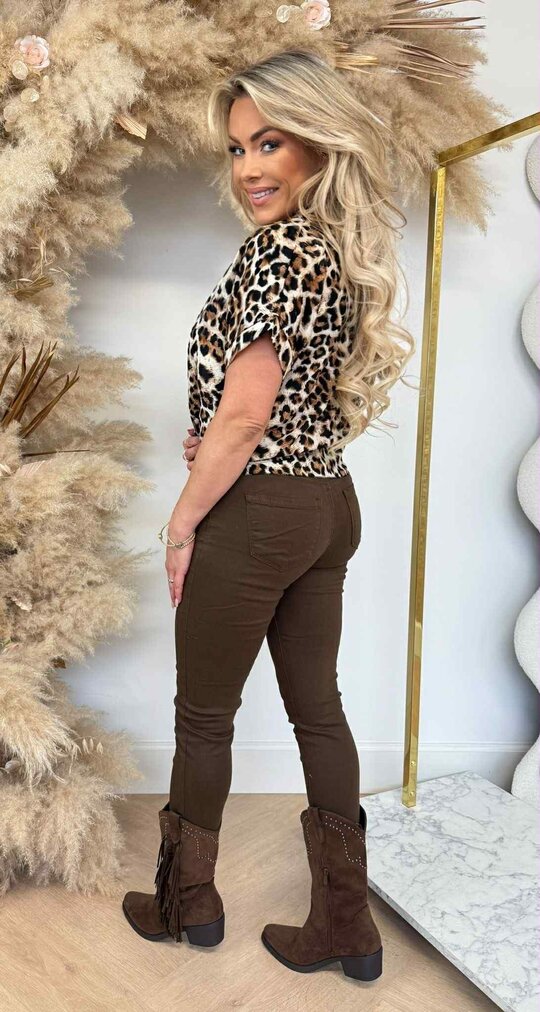 LEOPARD KNOOP BLOUSE