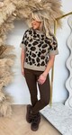 BY SWAN KNITTED SHORT SLEEVE SWEAT 652 LEOPARD