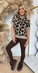 BY SWAN KNITTED SHORT SLEEVE SWEAT 652 LEOPARD