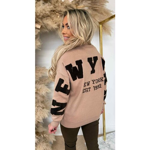 NEW YORK TEDDY TEKST SWEAT 180 BEIGE NEW YORK TEDDY TEKST SWEAT 180 BEIGE