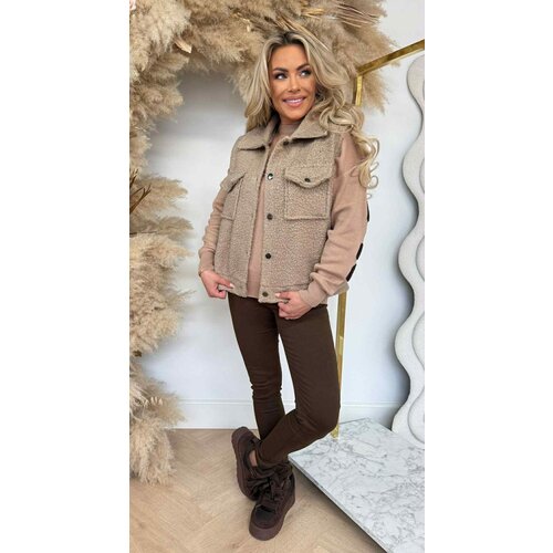 TEDDY BUTTON GILET TAUPE TEDDY BUTTON GILET TAUPE