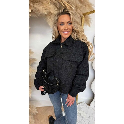 ZIP BOUCLE JACKET BLACK ZIP BOUCLE JACKET BLACK