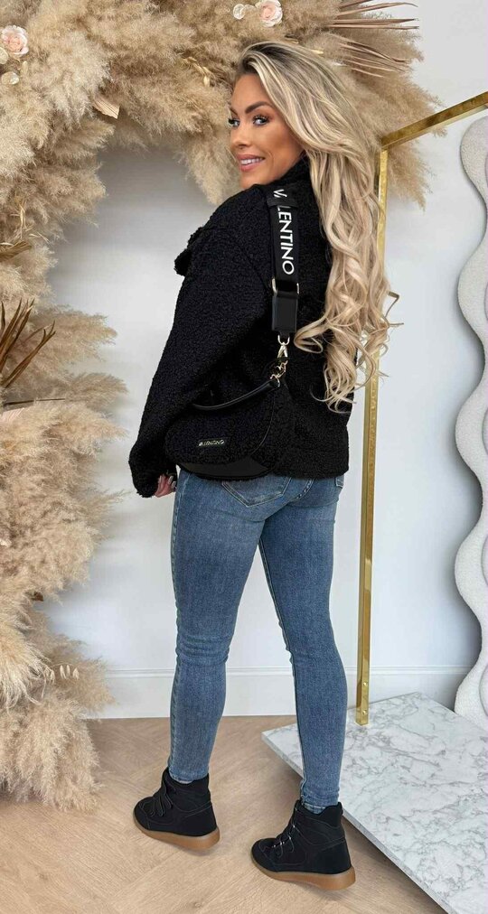 ZIP BOUCLE JACKET BLACK