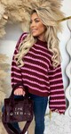 JUMELLE KNITTED STRIPE SWEAT RED/PINK
