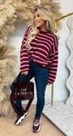 JUMELLE KNITTED STRIPE SWEAT RED/PINK