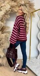 JUMELLE KNITTED STRIPE SWEAT RED/PINK