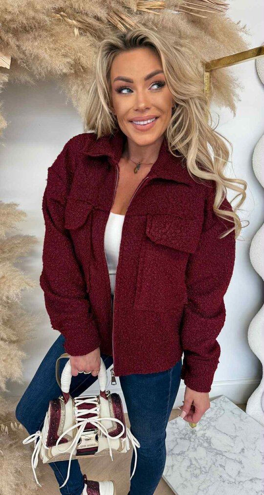 ZIP BOUCLE JACKET BORDEAUX
