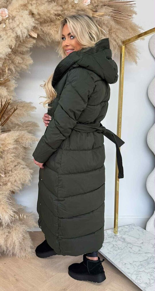 LUS PUFFER LONG WINTERJACKET 2408 ARMYGREEN