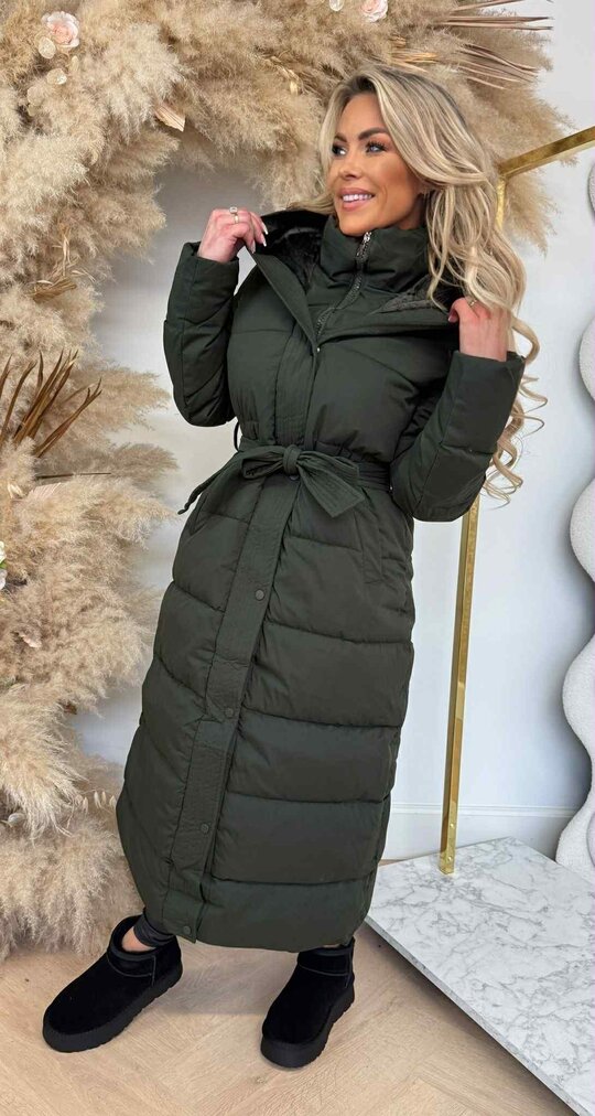LUS PUFFER LONG WINTERJACKET 2408 ARMYGREEN