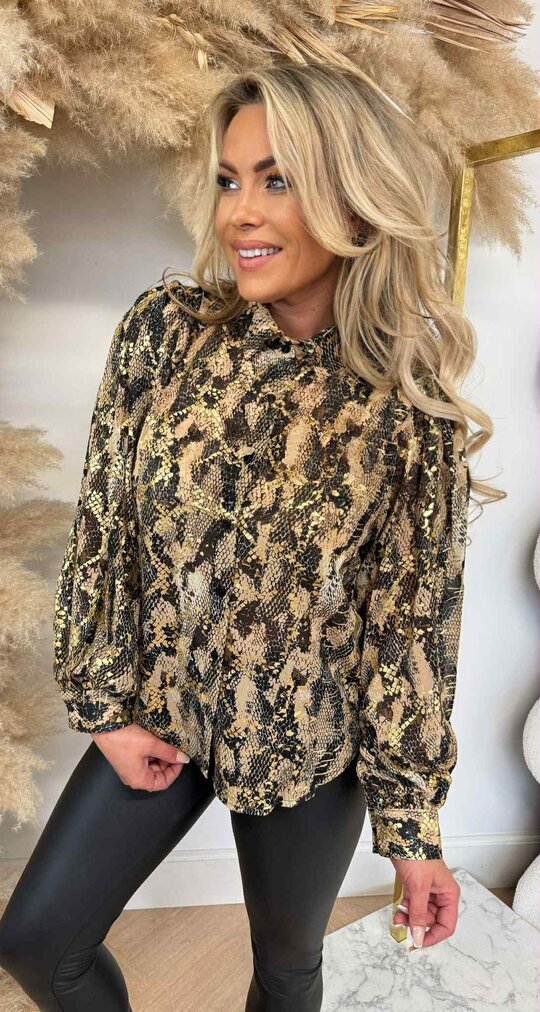 SNAKE BLOUSE 4523 SNAKE/GOLD/BLACK